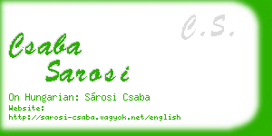csaba sarosi business card